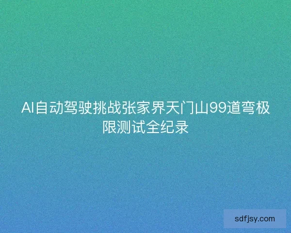 AI自动驾驶挑战张家界天门山99道弯极限测试全纪录
