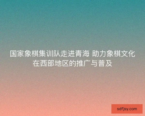 国家象棋集训队走进青海 助力象棋文化在西部地区的推广与普及